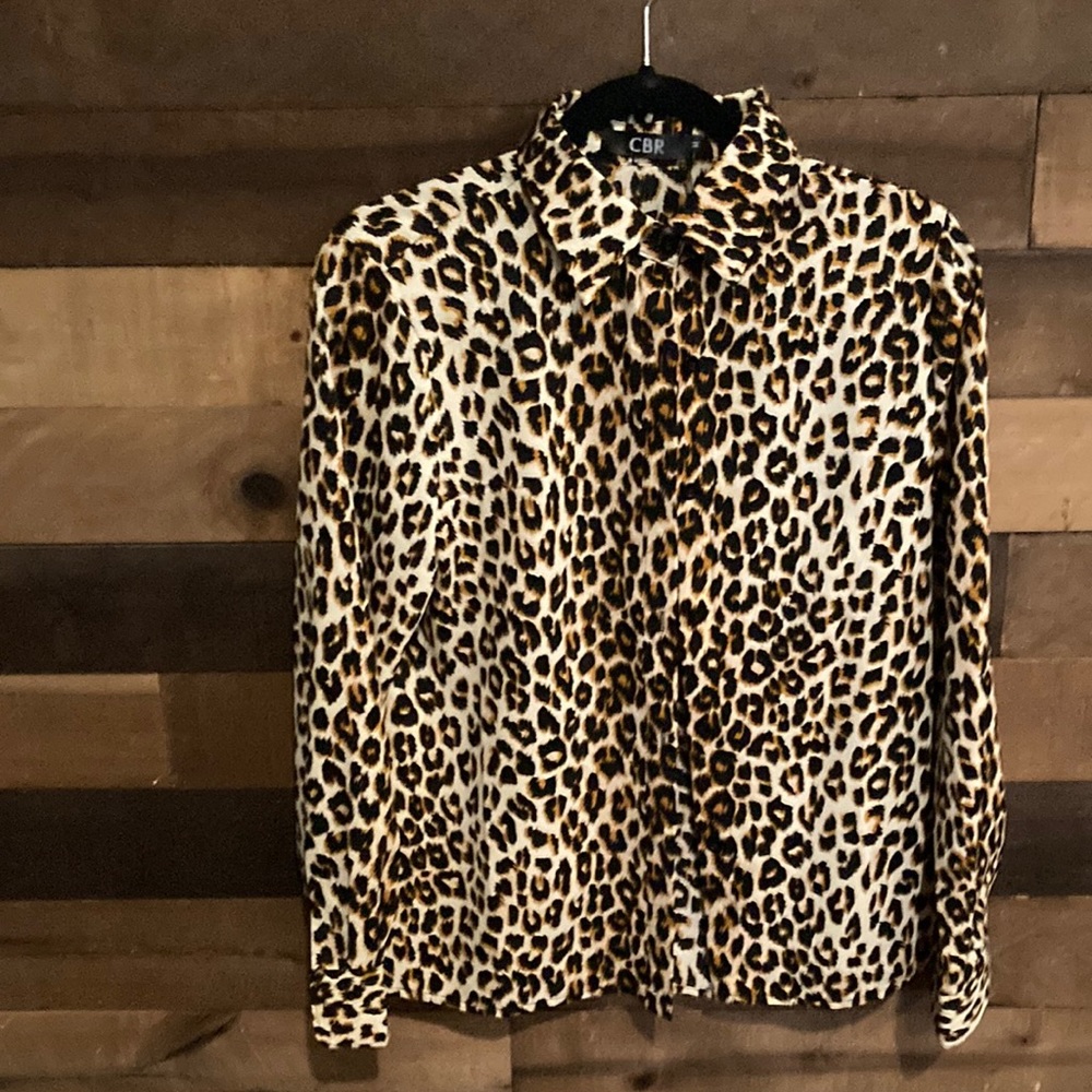 Cheetah Print Long Sleeve Blouse